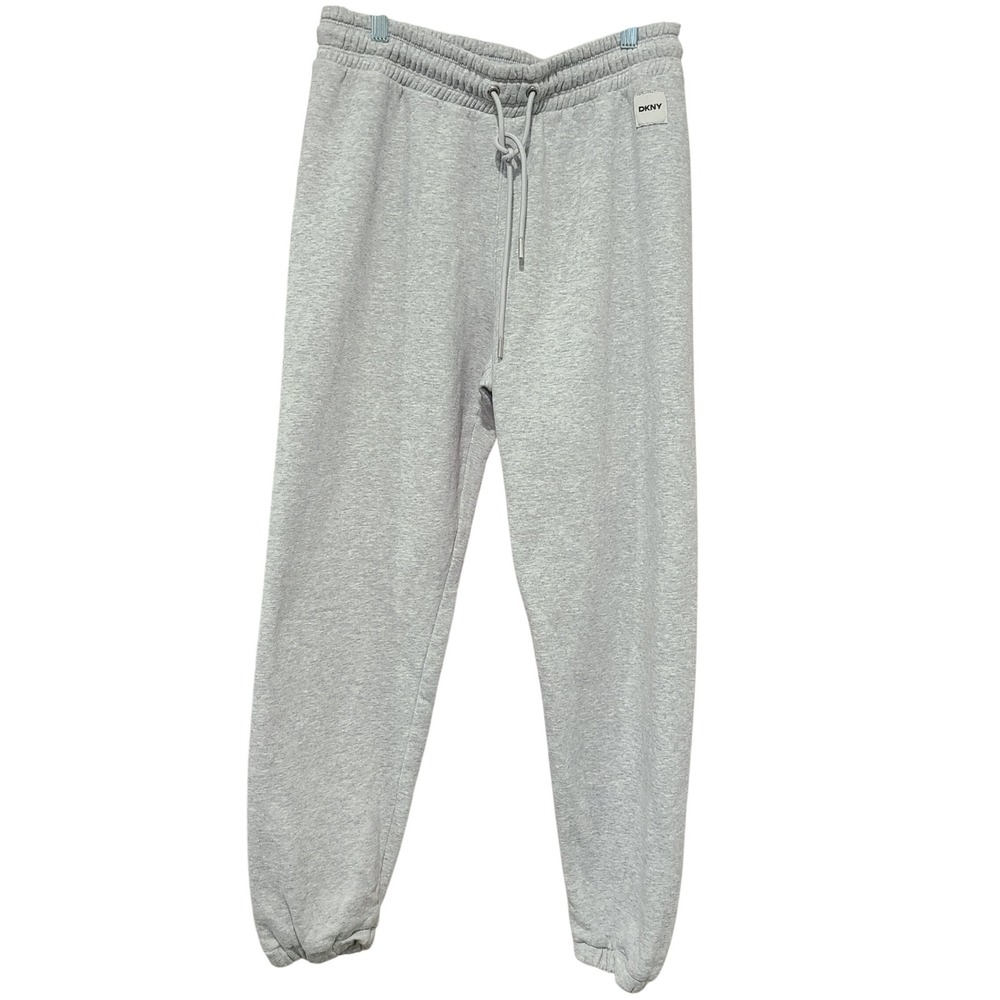 DKNY Sport Womens Grey Heather Fleece Joggers Sweatpants Small